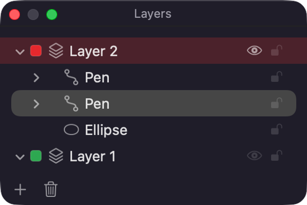 The Layers palette. You don't need layers to satisfy Apple's parser, but they are still handy for organising your own work.