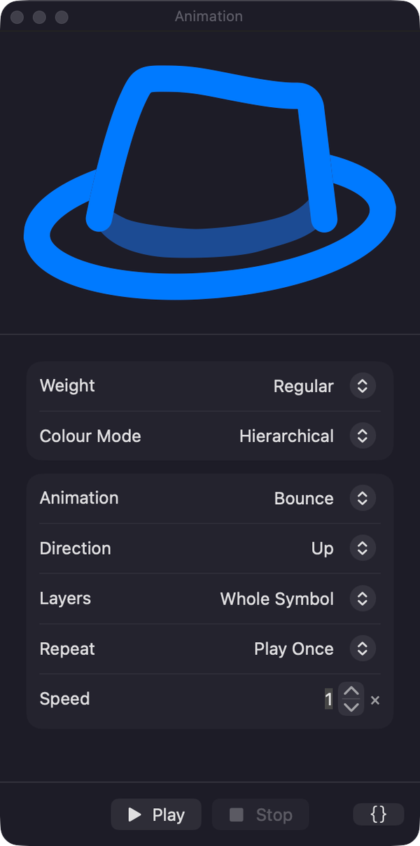 The Animation palette, playing the SF Symbols effects on your own symbol before you ship it.