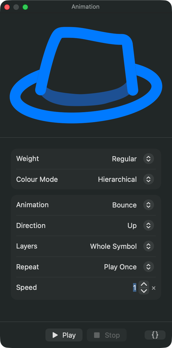 The Animation palette, playing the SF Symbols effects on your own symbol before you ship it.