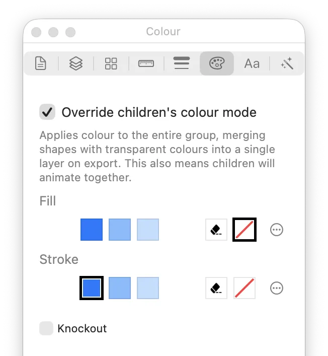 override-colour-selected